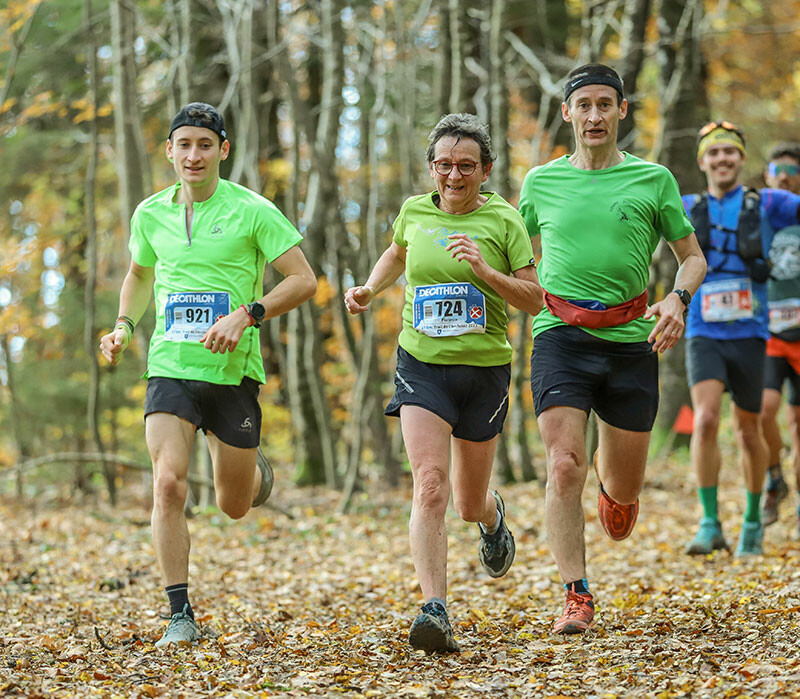 Benjamin, Florence et Dominique lors du trail de l’Arclusaz en novembre 2023 © DR